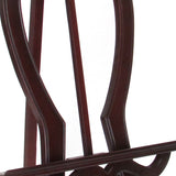 Benzara Wooden Frame Foldable Easel Stand with Scroll Design, Dark Brown BM210407 Brown Solid Wood BM210407