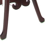 Benzara Wooden Frame Foldable Easel Stand with Scroll Design, Dark Brown BM210407 Brown Solid Wood BM210407