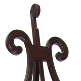 Benzara Wooden Frame Foldable Easel Stand with Scroll Design, Dark Brown BM210407 Brown Solid Wood BM210407