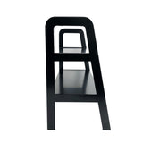 Benzara Contemporary Ladder Style TV Stand with 2 Open Cut Shelves, Black BM210413 Black Solid Wood BM210413