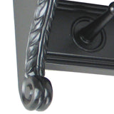 Benzara Hand Carved Wooden Hanger with 5 Wall Mount Hooks, Black BM210439 Black Solid Wood BM210439