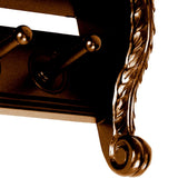 Benzara Hand Carved Wooden Philip Hanger with 5 Wall Mount Hooks, Brown BM210440 Brown Solid Wood BM210440