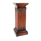 Benzara Transitional Style Square Top Pedestal Stand, Brown BM210444 Brown Solid Wood BM210444