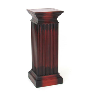 Benzara Transitional Style Square Top Pedestal Stand, Brown BM210444 Brown Solid Wood BM210444