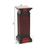 Benzara Transitional Style Square Top Pedestal Stand, Brown BM210444 Brown Solid Wood BM210444