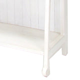 Benzara 4 Tier Foldable Shelf Display Stand with Plank Style Back, White BM210450 White Solid Wood BM210450