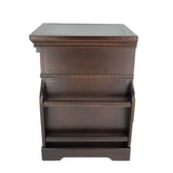 Benzara Transitional Magazine Cabinet with 1 Drawer and 1 Cabinet, Brown BM210454 Brown Solid Wood BM210454