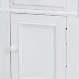 Benzara Transitional Magazine Cabinet with 1 Drawer and 1 Cabinet, White BM210455 White Solid Wood BM210455