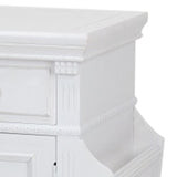 Benzara Transitional Magazine Cabinet with 1 Drawer and 1 Cabinet, White BM210455 White Solid Wood BM210455