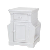 Transitional Magazine Cabinet with 1 Drawer and 1 Cabinet, White