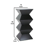 Benzara Contemporary Style Faceted Pedestal with Square Top, Black BM210456 Black Solid Wood BM210456