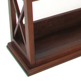Benzara X Sides Wooden Wall Display Rack with 2 Drawers and 2 Open Shelves, Brown BM210457 Brown Solid Wood BM210457