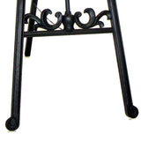 Benzara Traditional Style Wooden Easel with Scrollwork Details, Black BM210459 Black Solid Wood BM210459