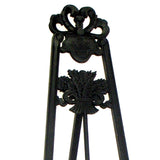 Benzara Traditional Style Wooden Easel with Scrollwork Details, Black BM210459 Black Solid Wood BM210459