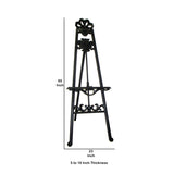 Benzara Traditional Style Wooden Easel with Scrollwork Details, Black BM210459 Black Solid Wood BM210459