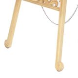 Benzara Traditional Style Wooden Easel with Scrollwork Details, Antique White BM210460 White Solid Wood BM210460