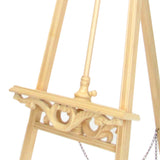 Benzara Traditional Style Wooden Easel with Scrollwork Details, Antique White BM210460 White Solid Wood BM210460