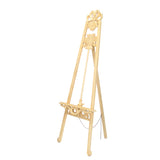 Benzara Traditional Style Wooden Easel with Scrollwork Details, Antique White BM210460 White Solid Wood BM210460