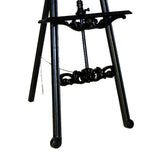 Benzara Traditional Style Bishop Easel with Angular Legs, Antique Black BM210462 Black Solid Wood BM210462