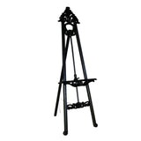 Benzara Traditional Style Bishop Easel with Angular Legs, Antique Black BM210462 Black Solid Wood BM210462