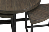 Benzara Contemporary Wood and Metal Cocktail Table with 4 Stools, Brown and Black BM210695 Brown and Black Solid Wood, Veneer, Engineered Wood, Metal BM210695