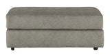 Benzara Fabric Upholstered Rectangular Ottoman with Tubular Legs, Gray BM210733 Gray Solid Wood and Fabric BM210733