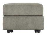 Benzara Fabric Upholstered Rectangular Ottoman with Tubular Legs, Gray BM210733 Gray Solid Wood and Fabric BM210733