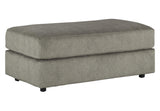 Benzara Fabric Upholstered Rectangular Ottoman with Tubular Legs, Gray BM210733 Gray Solid Wood and Fabric BM210733