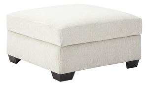 Benzara Fabric Upholstered Storage Ottoman with Inbuilt Cup Holders, White BM210748 White Solid Wood, Plastic, and Fabric BM210748