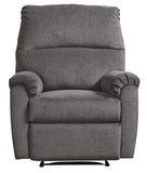 Fabric Upholstered Zero Wall Recliner with Pillow Top Armrests, Gray