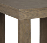 Benzara Grained Wooden Frame End Table with Trestle Base, Taupe Brown BM210783 Brown Veneer and Engineered Wood BM210783