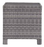 Benzara Handwoven Wicker End Table with Plank Style Top and Metal Frame, Gray BM210786 Gray Aluminum and Wicker BM210786