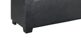 Benzara Leatherette Upholstered Storage Bench with Button Tufted Details, Black BM210808 Black Solid Wood and Faux Leather BM210808