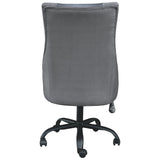 Benzara Leatherette Wooden Frame Swivel Gaming Chair, Gray and Black BM210815 Gray and Black Metal, Faux leather and Solid Wood BM210815