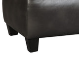 Benzara Rectangular Oversized Leatherette Ottoman with Jumbo Stitching, Black BM210845 Black Solid Wood, Leatherette and Fabric BM210845