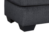 Benzara Rectangular Wooden Ottoman with Textured Fabric Upholstery, Dark Gray BM210849 Gray Solid Wood and Fabric BM210849