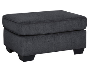 Benzara Rectangular Wooden Ottoman with Textured Fabric Upholstery, Dark Gray BM210849 Gray Solid Wood and Fabric BM210849