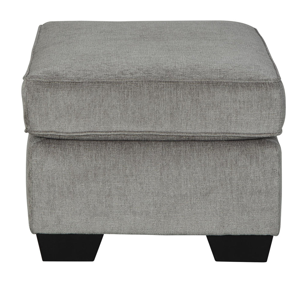 Benzara Rectangular Wooden Ottoman with Textured Fabric Upholstery, Gray BM210850 Gray Solid Wood and Fabric BM210850
