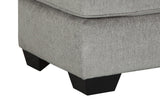 Benzara Rectangular Wooden Ottoman with Textured Fabric Upholstery, Gray BM210850 Gray Solid Wood and Fabric BM210850