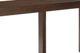 Benzara Rectangular Wooden Sofa Table with Sled Base, Espresso Brown BM210852 Brown Solid Wood, Veneer and Engineered Wood BM210852