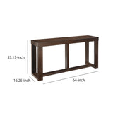 Benzara Rectangular Wooden Sofa Table with Sled Base, Espresso Brown BM210852 Brown Solid Wood, Veneer and Engineered Wood BM210852