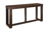 Benzara Rectangular Wooden Sofa Table with Sled Base, Espresso Brown BM210852 Brown Solid Wood, Veneer and Engineered Wood BM210852