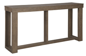 Benzara Rectangular Wooden Sofa Table with Sled Base, Light Brown BM210853 Brown Solid Wood, Veneer and Engineered Wood BM210853