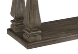 Benzara Rectangular Wooden Sofa Table with Square Baluster Legs, Taupe Brown BM210854 Brown Solid Wood, Veneer and Engineered Wood BM210854