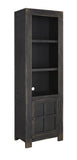 Right Pier with 3 Open Compartments and 1 Glass Panel Door, Antique Black