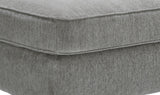 Benzara Square Wooden Oversized Ottoman with Textured Fabric Upholstery, Gray BM210893 Gray Solid Wood and Fabric BM210893