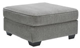 Benzara Square Wooden Oversized Ottoman with Textured Fabric Upholstery, Gray BM210893 Gray Solid Wood and Fabric BM210893