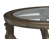 Benzara Traditional Oval Cocktail Table with Glass Top and Wooden Carvings, Brown BM210910 Brown Solid Wood, Veneer, Engineered Wood and Glass BM210910