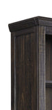 Benzara Wooden Left Pier Cabinet with 1 Door and 2 Shelves, Dark Brown BM210952 Brown Solid Wood BM210952