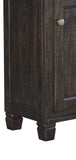 Benzara Wooden Left Pier Cabinet with 1 Door and 2 Shelves, Dark Brown BM210952 Brown Solid Wood BM210952